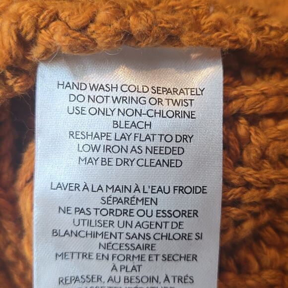 Free People Montana Cable Cardigan Pumpkin Orange Size XS - Picture 6 of 7